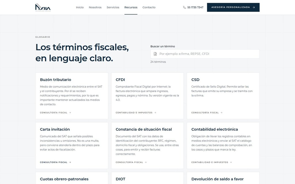 Glosario de términos fiscales de AXIIA