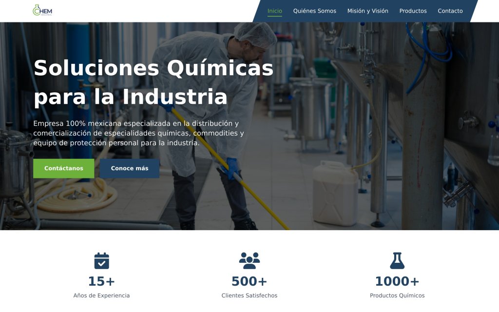 Pagina de inicio del sitio Industrial Chem