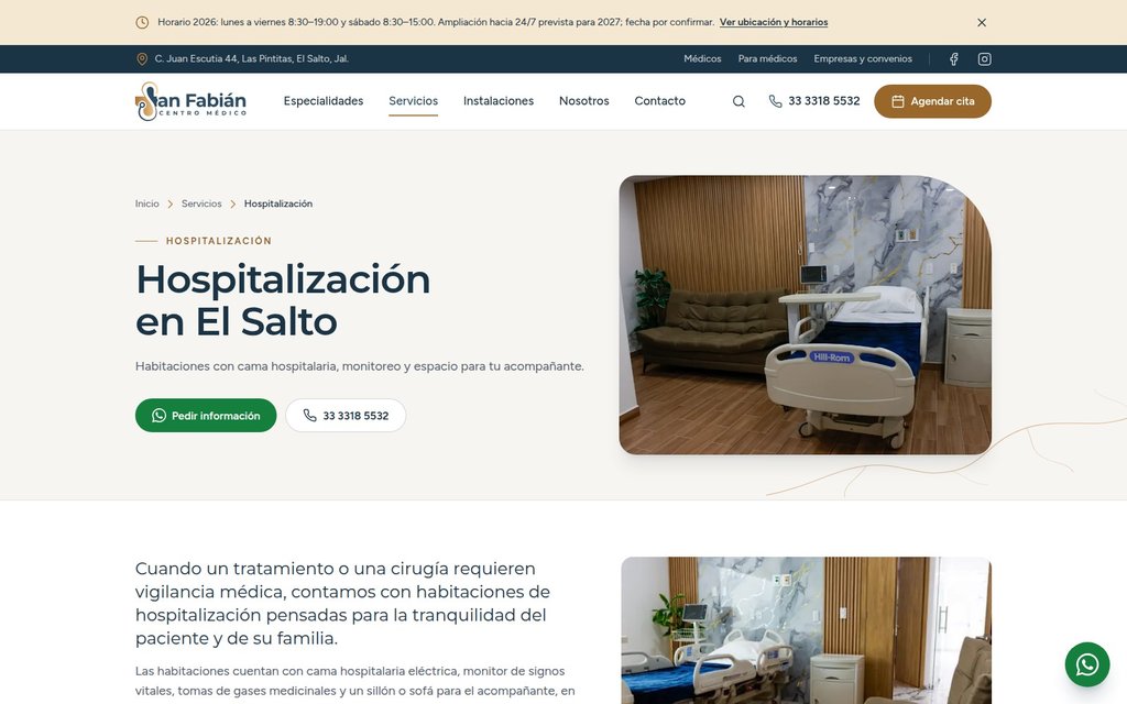 Hospitalización de Centro Médico San Fabián