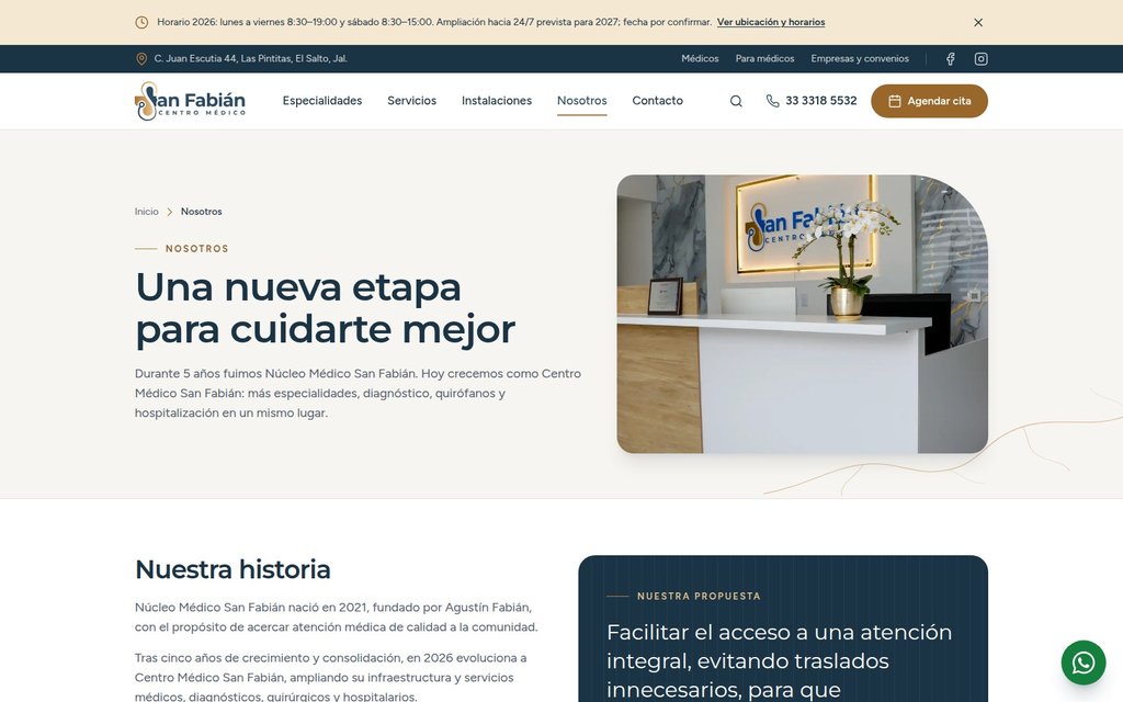 Historia y presentación de Centro Médico San Fabián