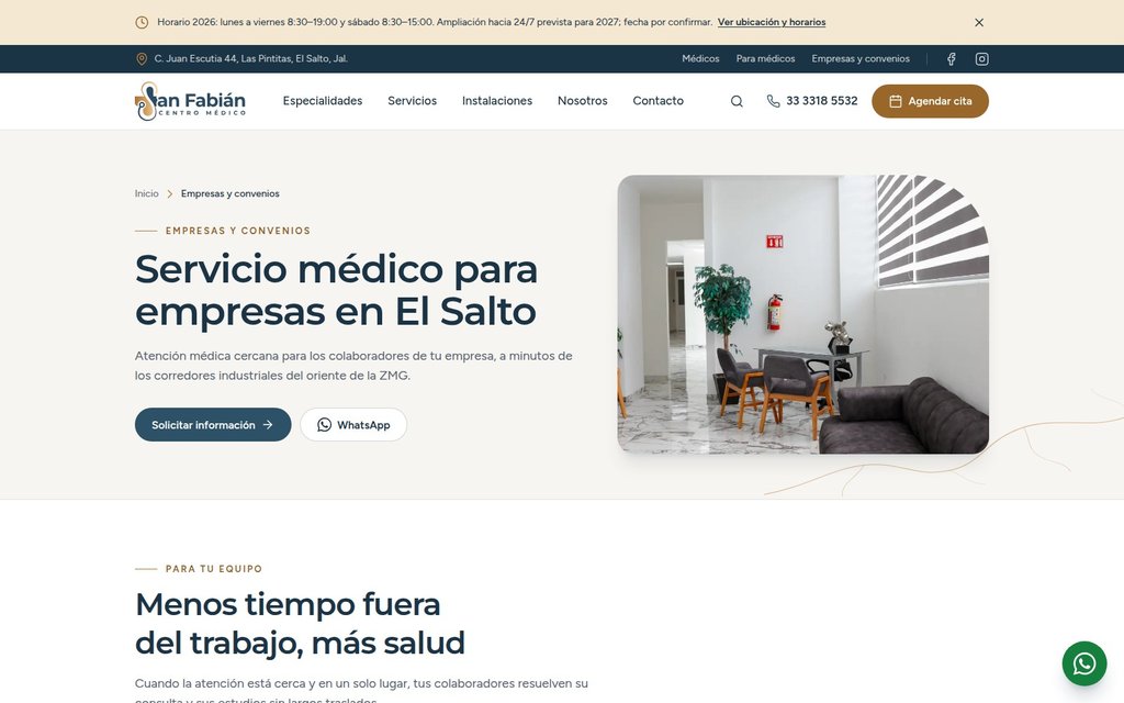 Convenios y servicios para empresas de Centro Médico San Fabián