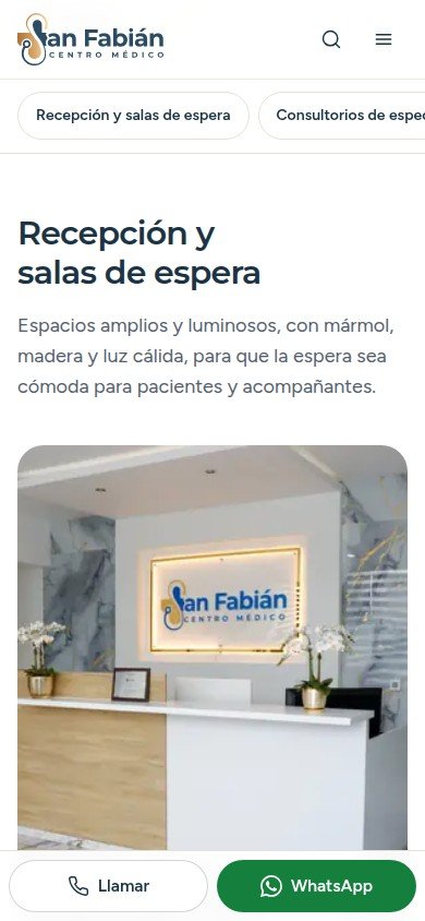 Instalaciones de Centro Médico San Fabián en celular
